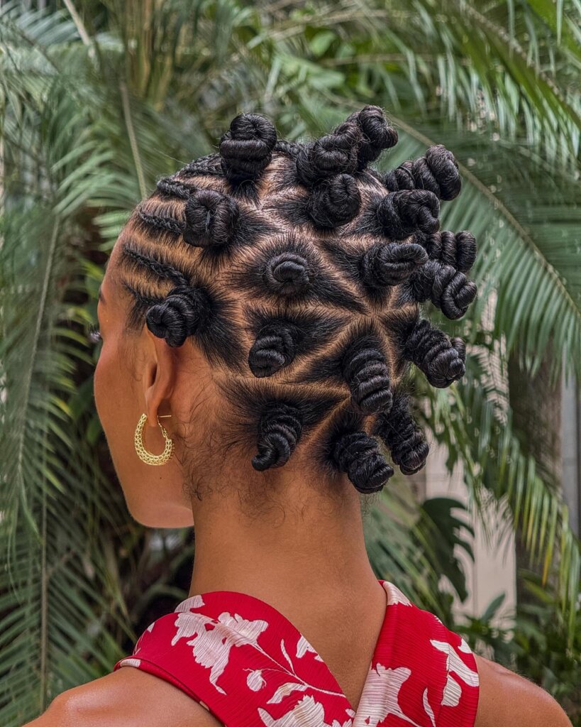 Knotless bantu knots