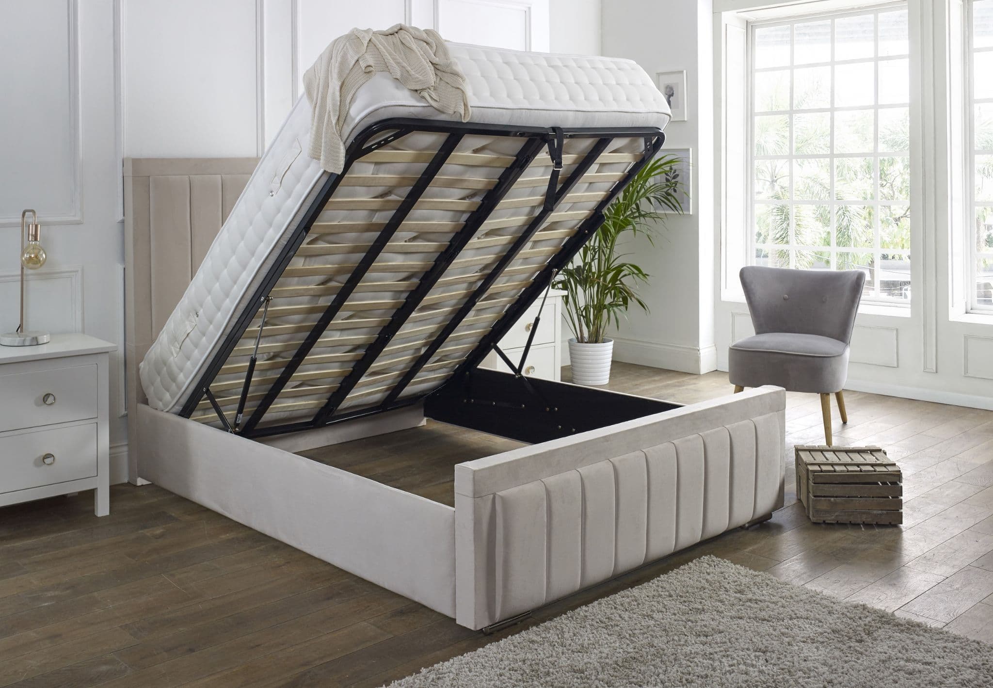 Wingback Ottoman Bed