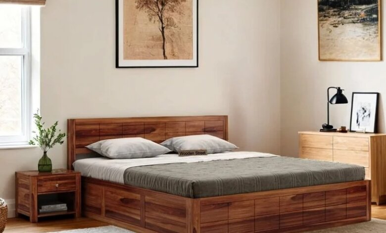 wooden bed