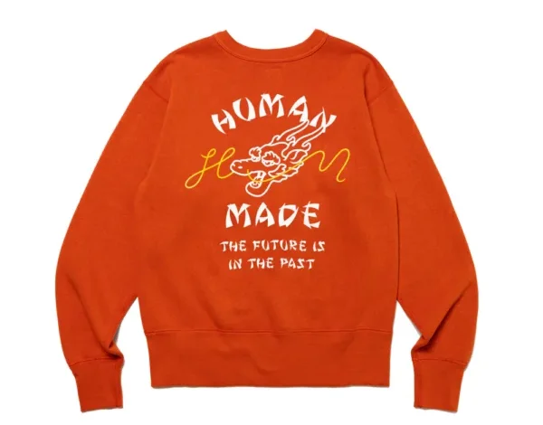 Human Made Orange Sweatshirt – The Future Is Past