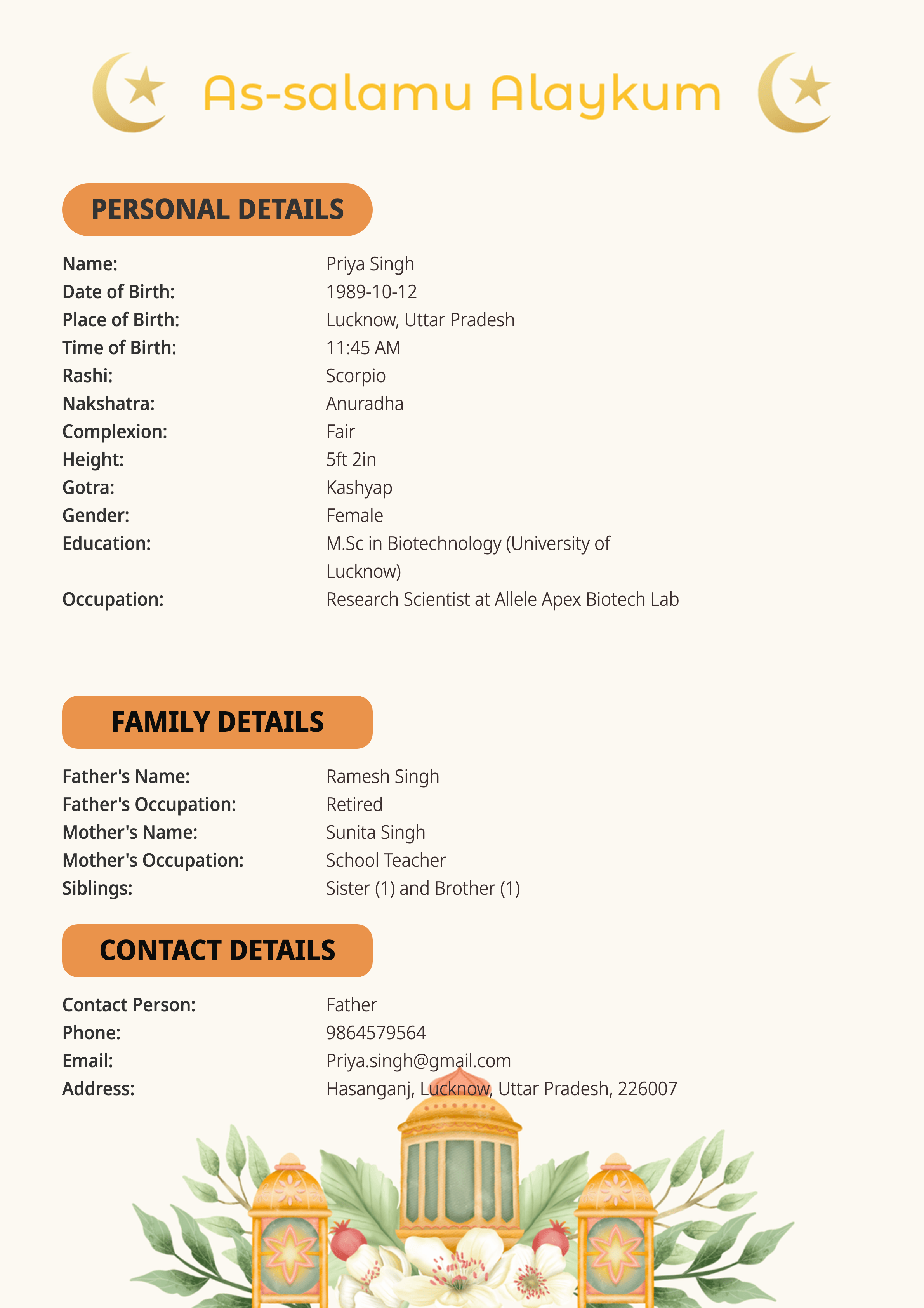marriage bio data