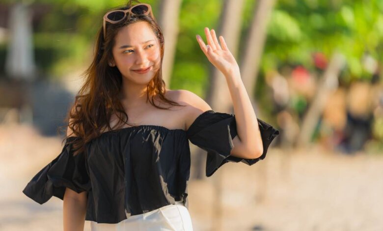 A woman in summer