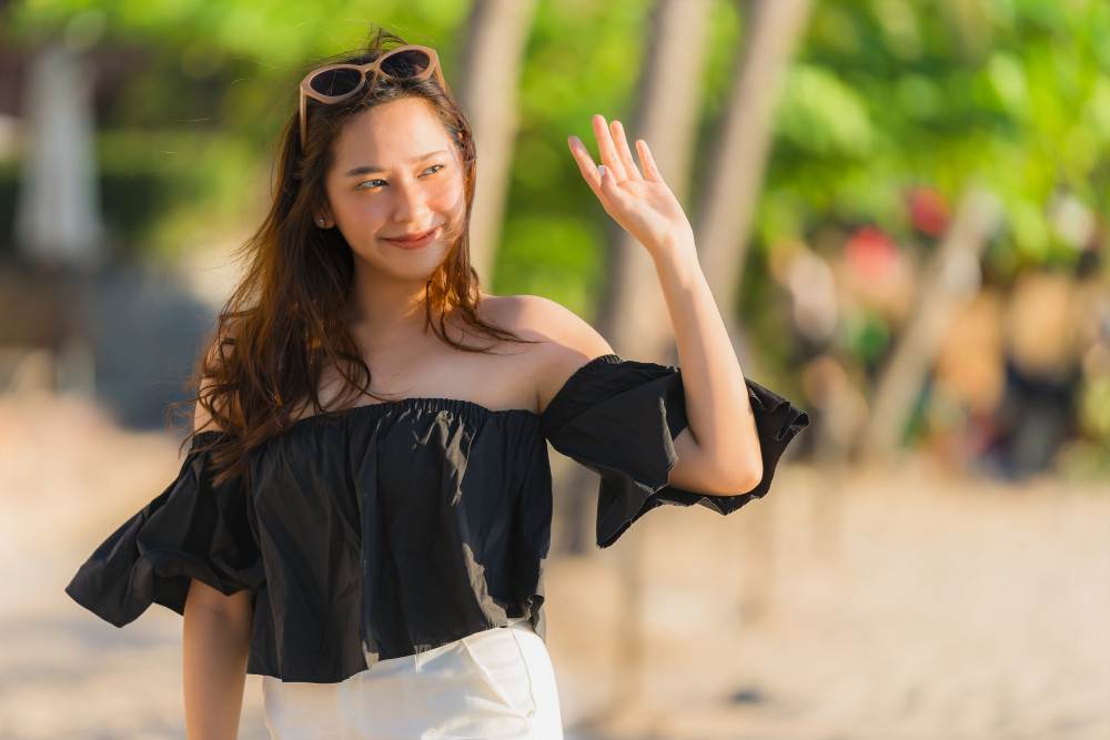 A woman in summer