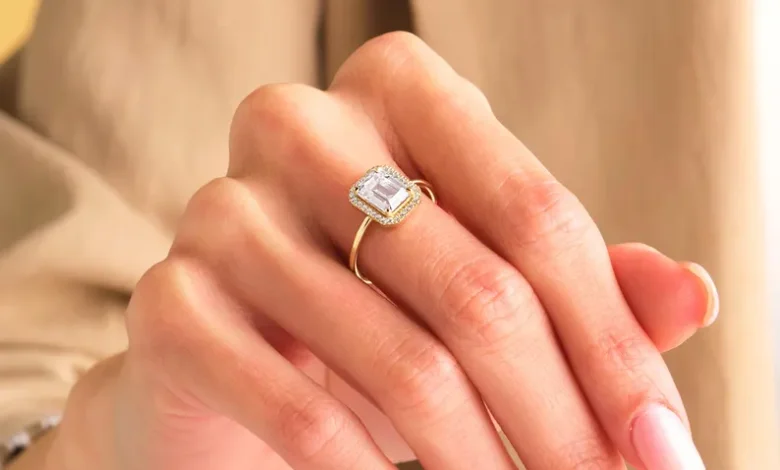 gold emerald engagement ring