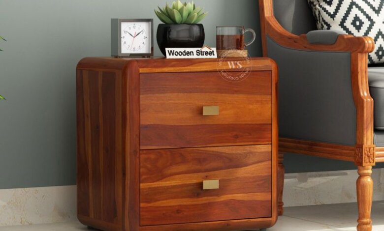 buy bedside table design from wooden street