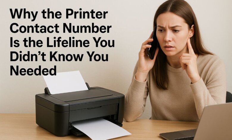 User calling a printer contact number for help with a malfunctioning printer.