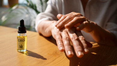 CBD oil and recovery gel showcased, offering natural relief with 3000mg THC-free oil for effective wellness solutions.