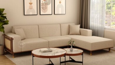 l shape sofa design from wooden street