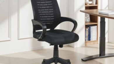 office chair at wooden street