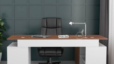 office desk wooden street