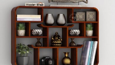 buy wall shelf design from wooden street