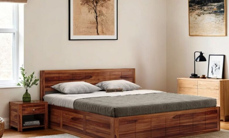 buy bed design from wooden street