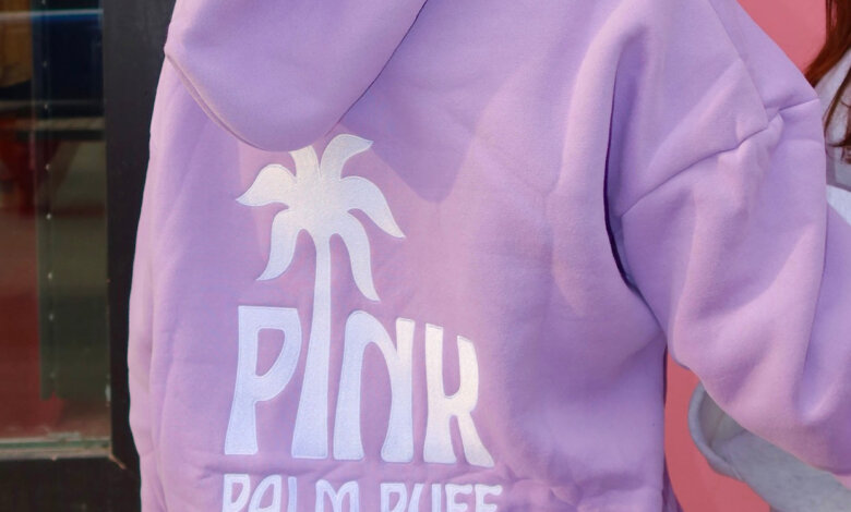 Pink Palm Puff Hoodie