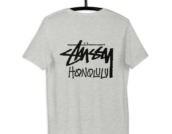 STUSSY HONOLULU UNISEX T-SHIRT GREY