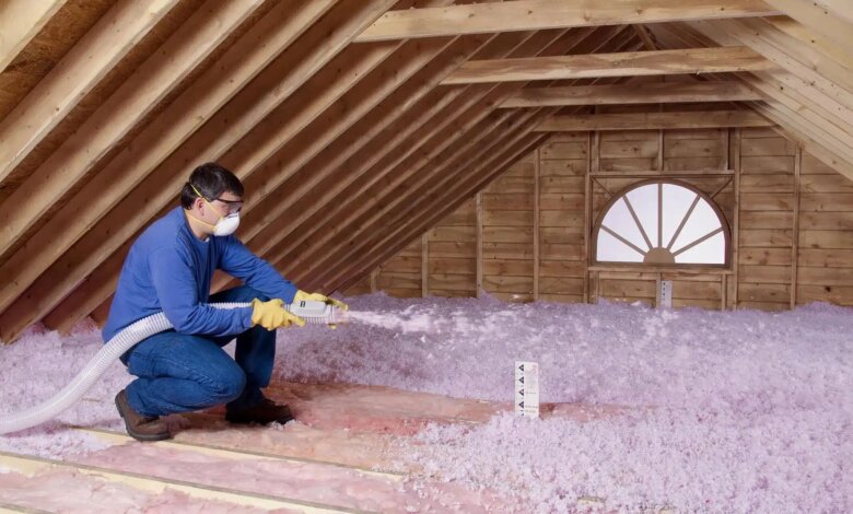 blown-in fiberglass insulation