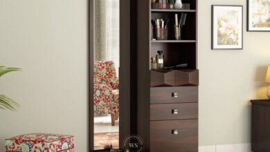 dressing table with mirror