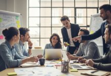 Digital marketing agency team working on SEO and online strategy