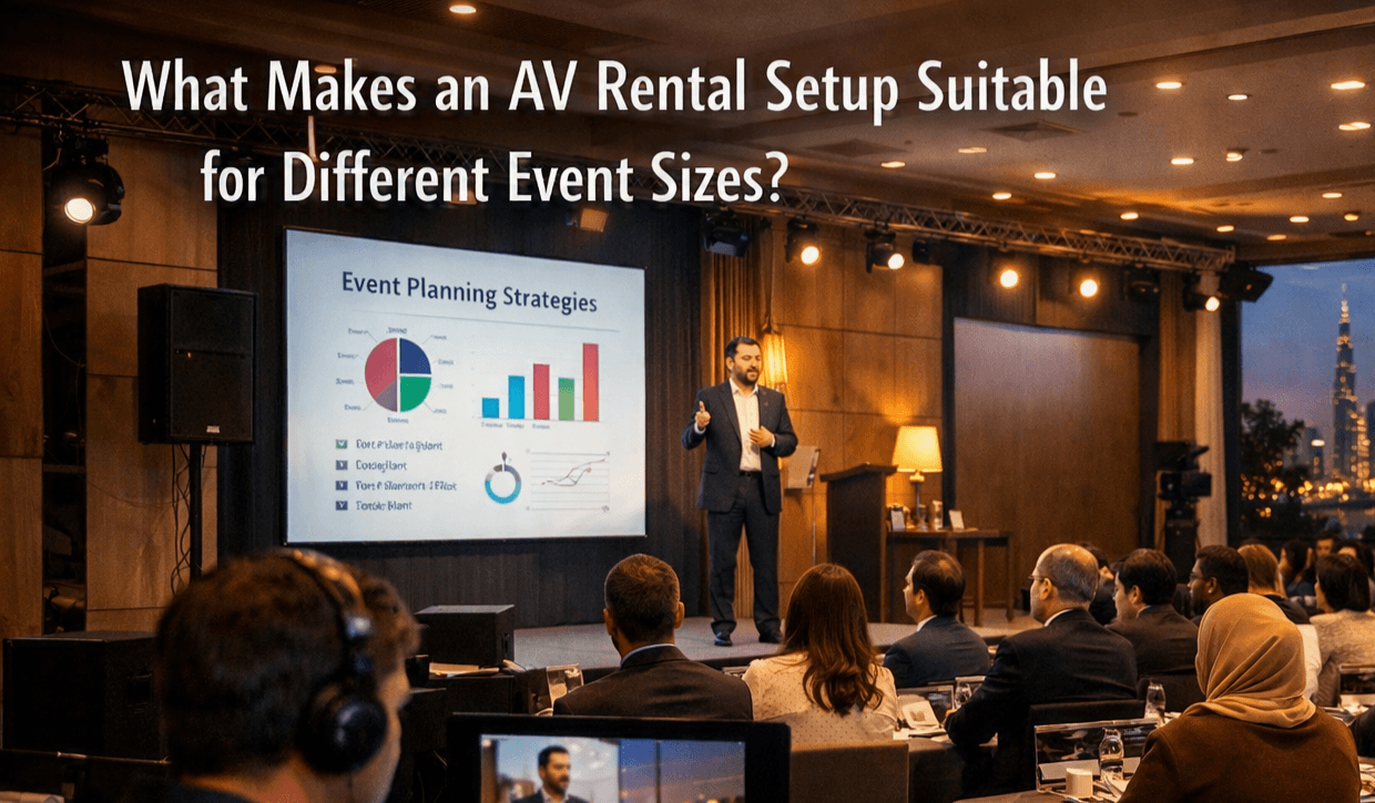 What Makes an AV Rental Setup Suitable for Different Event Sizes?